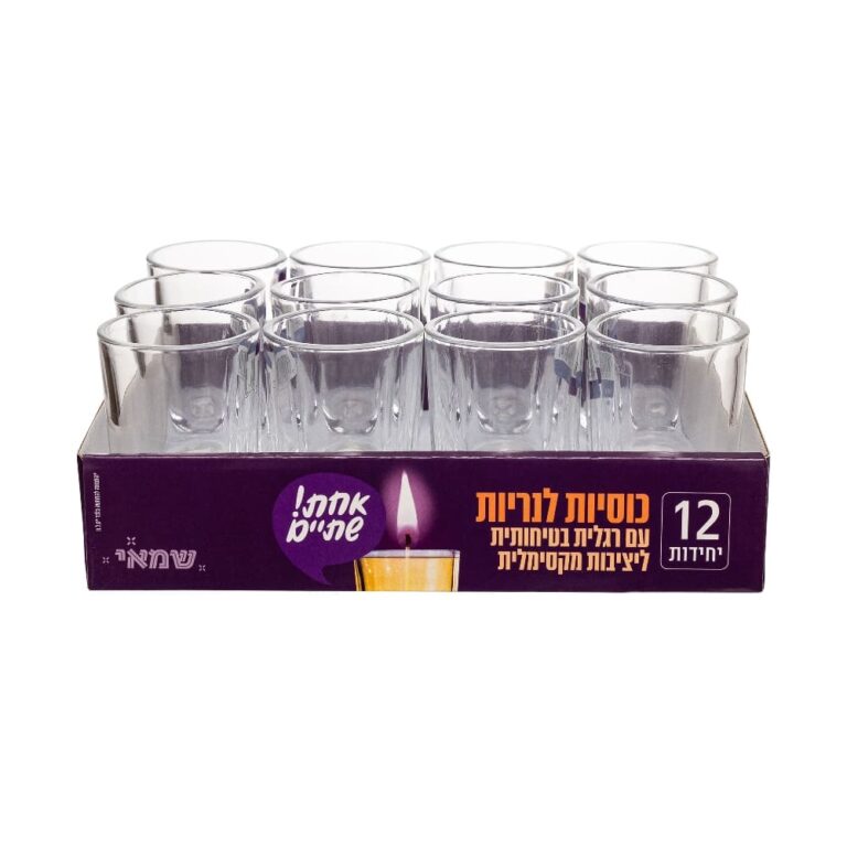 כוסיות זכוכית לנר עם רגל ר.שמאי
