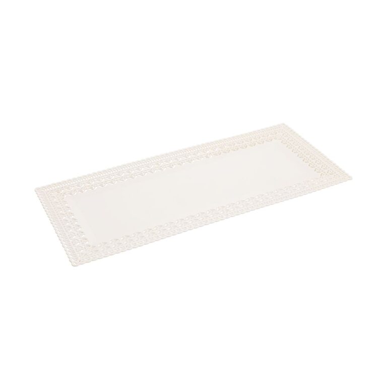מגש תחרה מלבני לאירוח שקוף 36X16 ר.שמאי