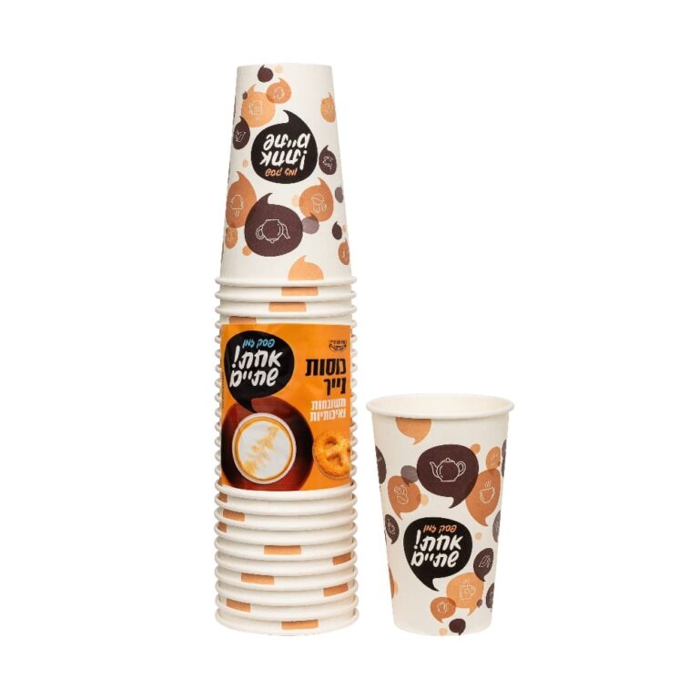 כוסות קרטון ענק 16 OZ איכותי 25 יחי' ר.שמאי
